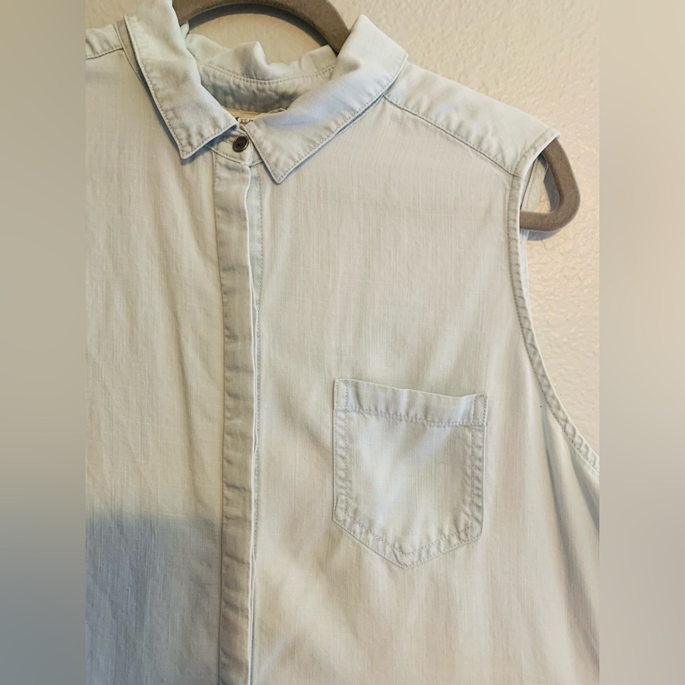 BeachLunchLounge Women’s Light Denim Sleeveless Midi Dress. Size Xl SKU 036 - Picture 3 of 16